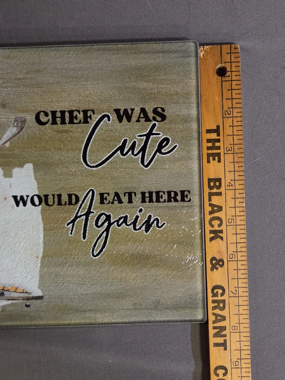 Cute Chick Chef Glass Cutting Board Funny Kitchen Decor 8x11